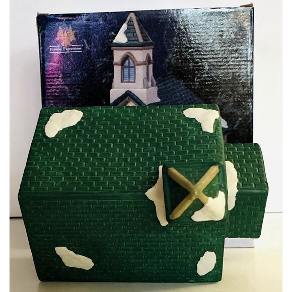 Holiday Expressions - Vintage Christmas Lighted Village House Porcelain Church - Picture 6 of 7